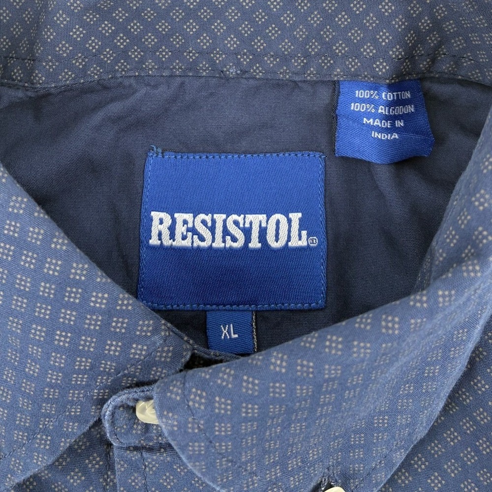 Resistol PBR XL Navy Blue Geometric Western Shirt Cactus Ropes Gear Patches - Picture 4 of 8